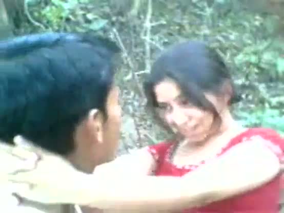 Young couple enjoy a romantic outdoor sensual session